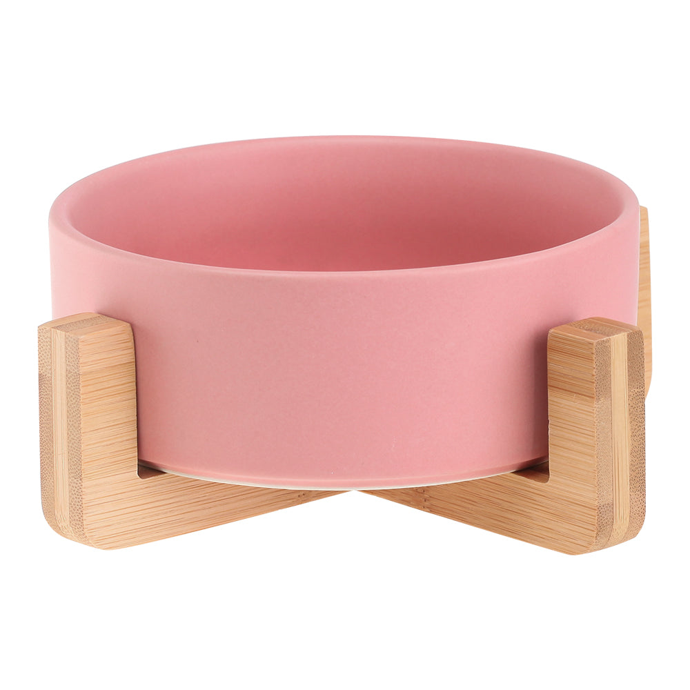 Double Ceramic Pet Bowl with Anti-Tip Design for Cats & Dogs