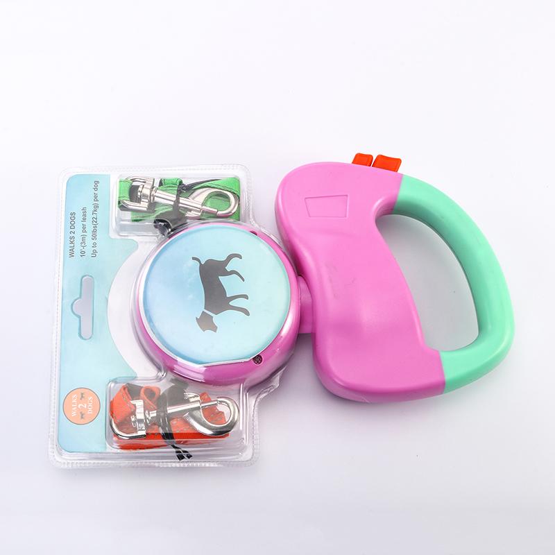 Dual Retractable Dog Leash for Walking Two Pets