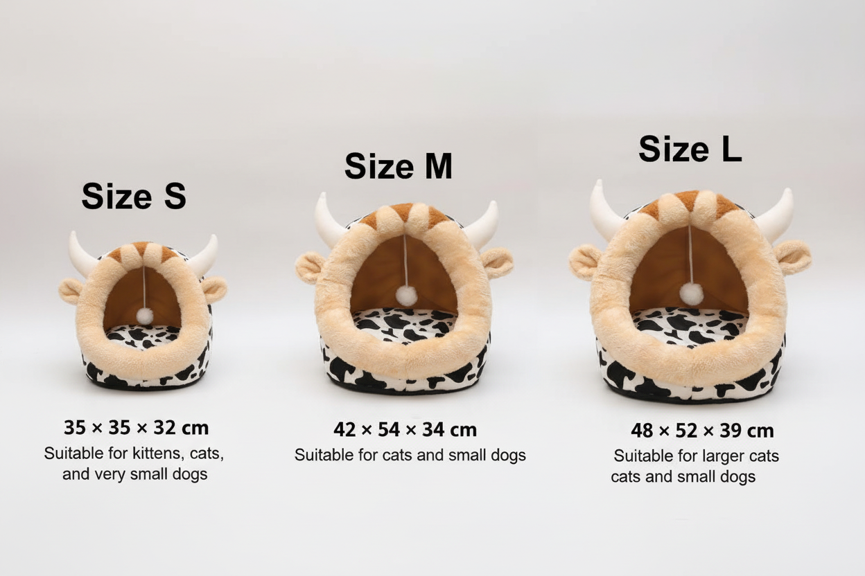Cozy Plush Pet Bed House – Cute Cave-Style Sleeping Bed for Cats & Small Dogs
